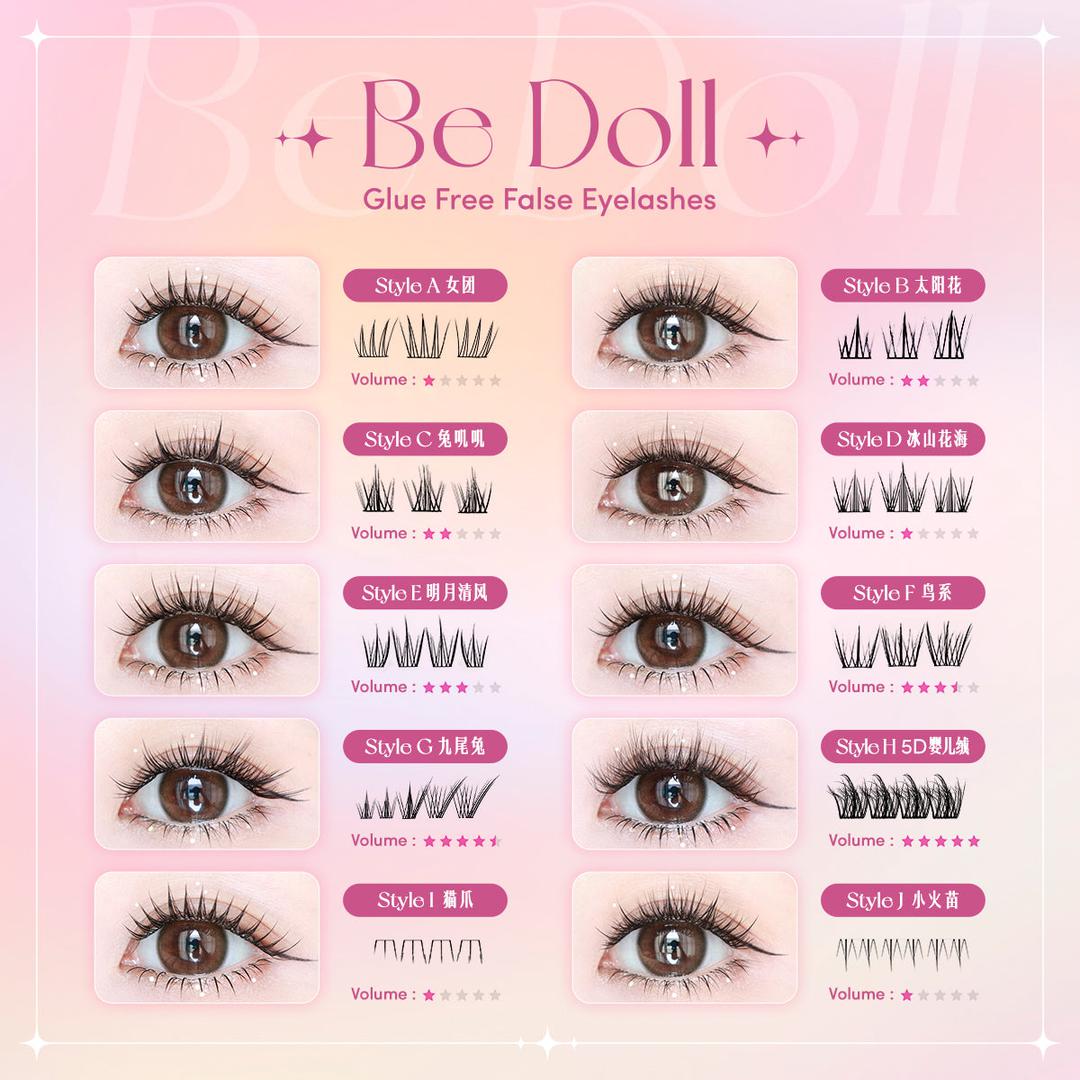 Be Doll Glue free False Eyelashes -Style J