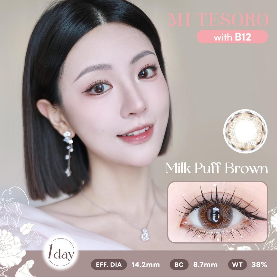 (Trial Pack)Milk Puff Brown-Mi Tesoro 1 Day Color Con 2pcs