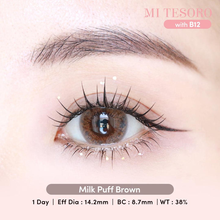 (Trial Pack)Milk Puff Brown-Mi Tesoro 1 Day Color Con 2pcs